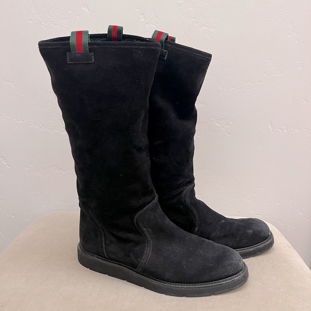 Black Suede Gucci Boots